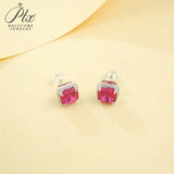 3-6.5CT Custom Earrings Lab Grown Gemstone Emerald/Ruby 925 Silver Gift Hypoallergenic Fade Resistant Factory Direct Sale