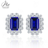 Customized Earrings Emerald Princess Ruby Sapphire Colombia Padparadscha S925 Styles Ear Studs for Thanksgiving Christmas Gift