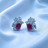 Moissanite Multi-diamond Colored Gemstone Earrings Emerald or Sugar Tower Design Ruby Sapphire Colombia Padparadscha Favorite