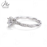 Twisted Braid Round Moissanite Ring Women Only Gifts For Festivals And Anniversaries