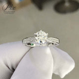 6 Prong Setting Round Moissanite Starlight Queen Pavé Ring