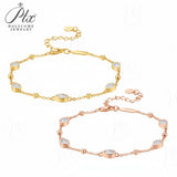 Elegant Moissanite Teardrop Bracelet Pear Shape Gem Beaded Chain Chic Women’s Everyday Jewelry Delicate Shine Fashion Gift