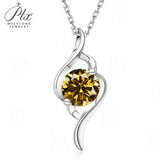 Women's 925 Sterling Silver Necklace 1.0ct D Color VVS1 Moissanite Halo Pendant Passes Diamond Tester Jewelry Gift