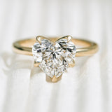 Lady's Diamond Rings Customize 5Prongs Heart Shape 10k 14k 18k Gold IGI Certificate Wedding Engagement Band Gift Hypoallergenic