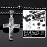 Dazzling Moissanite Hip-hop Cross Necklace - Hypoallergenic Choice for Easter Gifting to Family For Both Men and Women