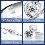 Moissanite Necklace 1CT 6.5mm Heart-Cross Pendant 925 Sterling Silver Women Wedding/Anniversary Special Gift Fine Jewelry Charms