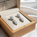 Moissanite Earrings with 4CT Multicolor Pear Marquise Cut Moissanite 925 Silver Ear Stud for Woman Fashion Daily Christmas Jewely