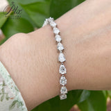 Women's Tennis Chain S925 Silver Moissanite Bracelet For Men D Color Pear Cut Full Moissanite Couple Bracelet