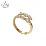 1.8CT Moissanite Pear Cut Minimalist Open Ring White Gold Yellow Gold Rose Gold Radiant Light Women Fine Jewelry