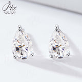 D Color Moissanite Pear Shape Moissanite Stud Screw Back Earring Jewelry 100% 925 Sterling Silver For Women Gift