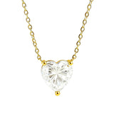 Love Heart Necklace with1/2/3CT D Color Moissanite S925 Plated White Yellow Rose Gold Chain for Woman Engagement Chrisrmas Charm