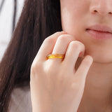 Lab Grown Yellow Garnet & Lab Grown Ruby Ring AGL Certified Faceted Cut Band Direct From Factory Elegant Jewelry Suitable For Daily Wear