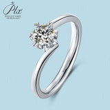 Snowflake Twisted Round Moissanite Solitaire Ring Women Only Gifts For Festivals And Anniversaries
