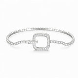 Moissanite Round Cut Multi Style Lock Design Bracelet Premium Radiant Jewelry Versatile Lock Trendy Bracelet Popular Gift Idea