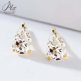 D Color Moissanite Pear Shape Moissanite Stud Screw Back Earring Jewelry 100% 925 Sterling Silver For Women Gift