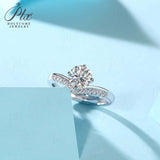 Crown Moissanite Adjustable Wishbone Half-Eternity Ring Women Only Gifts For Festivals And Anniversaries