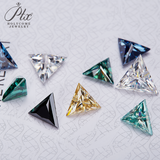 100% Real Moissanite Stone Triangle Cut Multicolor VVS1 Loose Beads With Certificate For Women Jewelry Making Charms Wholesale