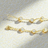 Moissanite Bracelet with 2.4CT D White/Black/Vivid Blue/Green Round Moissanite 925 Silver Plated Gold Women Man Party Gift Daily