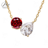 Round 6.5mm Pear 7×9mm Moissanite Diamond Necklace 3EX Hearts and Arrows  VVS1 D Color Ruby Sapphire  Columbia Emerald  Fancy Color Moissanite  Gift