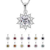 Moissanite Necklace Sunflower Pendant Multicolor Round Cut 1ct Women Wedding Party Engagement Special Gifts Charms Fine Jewelry