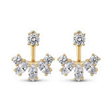 Earrings with 2.8CT D Color Round Marquise Cut Moissanite 925 Silver Plated White Yellow Gold Ear Stud Fashion Christmas Gift