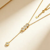 Classic Bubble Necklace D Color Round Moissanite Diamond S925 Silver Plated Dainty Chain for Enegament Party Daily Perfect Gift