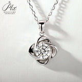 Floral Moissanite 4 Prongs Setting Pendant Necklace Women Only Gifts For Festivals And Anniversaries