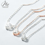 Love Heart Necklace with1/2/3CT D Color Moissanite S925 Plated White Yellow Rose Gold Chain for Woman Engagement Chrisrmas Charm