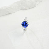Customize Ring Cushion Cut Lab Grown Ruby Sapphire Columbia 925 Silver No Fade Hypoallergenic Anniversary Gifts Party Banquet
