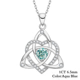 Heart-shaped Clover Necklace 925 Sterling Silver with Moissanite Round Cut VVS1 Jewelry Gift for Women’s Special Occasions
