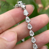 Women's Tennis Chain S925 Silver Moissanite Bracelet For Men D Color Pear Cut Full Moissanite Couple Bracelet