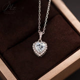 Heart Cut 1/2CT 925 Sterling Silver Halo Moissanite Pendant Necklace Women Only Gifts For Festivals And Anniversaries