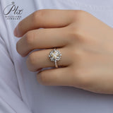 Floral Princess Square Cut Champagne Moissanite Ring Women Only Gifts For Festivals And Anniversaries