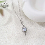 Women's 925 Sterling Silver Necklace 1.0ct D Color VVS1 Moissanite Halo Pendant Passes Diamond Tester Jewelry Gift
