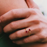 Custom Ring Two Pear Shape Open Moissanite Lab Grown Gemstones 925 Sterling Silver Wealth Charms Anniversary Gift Daily