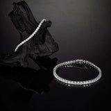 Round Tennis Bracelet Adorned with Exquisite Moissanite Multiple Size Options 925 Silver Material, Fashionable Holiday Gift