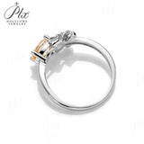 Bowknot Oval Cut Champagne Moissanite Solitaire Ring Women Only Gifts For Festivals And Anniversaries