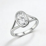 Oval Ring with 2.5CT D Color Moissanite Diamond 10k 14k Gold Plated 925 Silver for Women Man Engagement Wedding Party Jewely