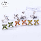 Horseshoe Clover Plated Moissanite Earrings & Necklace - Classic Design Daily Wear Hypoallergenic Ideal Gift