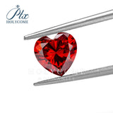 Multicolor Heart Cut Moissanite - Garnet Red Light Purple Sakura Pink Plated Iridescent Gem for Anniversary Jewelry