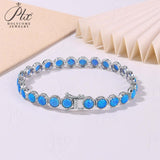 Opal Bracelet 925 Sterling Silver 2/3/4/5mm White/Blue Color Simple Classic Women Chain Jewelry Advanced Jewelry Charms Elegant