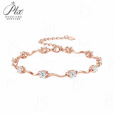 Moissanite Curve Wave Bracelet Adjustable Chain Chic Women’s Jewelry Subtle Sparkle Minimal Design Everyday Wear