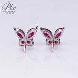 925 Sterling Silver Moissanite Lab Grown Gemstone Marquise Round Butterfly Stud Earrings Banquet Gift