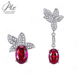 0.8-7CT Oval Cut Ruby/Sapphire/Colombian Emerald Earrings Lab-Grown Gemstone Jewelry Gift for Christmas Easter Hypoallergenic