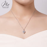 Heart Cut 1/2CT 925 Sterling Silver Halo Moissanite Pendant Necklace Women Only Gifts For Festivals And Anniversaries