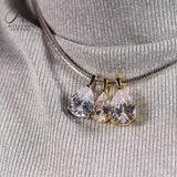 8-16 CT Custom Necklace Pear Cut Moissanite White 925 Sterling Silver Jewelry High-Quality Premium Christmas Gift Hypoallergenic