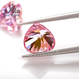 Multicolor Heart Cut Moissanite - Garnet Red Light Purple Sakura Pink Plated Iridescent Gem for Anniversary Jewelry
