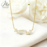 Moissanite Necklace with3CT D Color Asscher/Emerald Cut Moissanite S925Plated White Yellow Rose Gold Chain Engagement Daily Gift