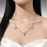 Tri-Pear Necklace with 3CT D Color Pear-shaped Moissanite S925 Plated White Yellow Rose Gold Chain Engagement Chrisrmas Daily