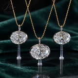 Lab Grown Diamond Necklace 14K/18K Gold Oval Shape 2/3ct DEF Color Pendant Hypoallergenic Direct from Factory Daily & Office Wear Perfect Gift